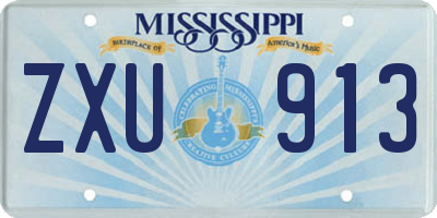 MS license plate ZXU913