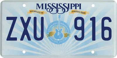 MS license plate ZXU916