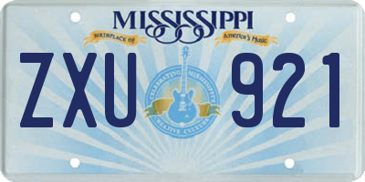 MS license plate ZXU921