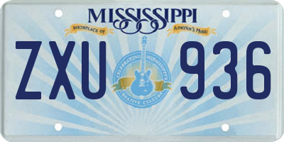MS license plate ZXU936