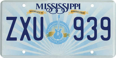 MS license plate ZXU939