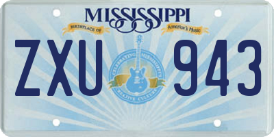 MS license plate ZXU943