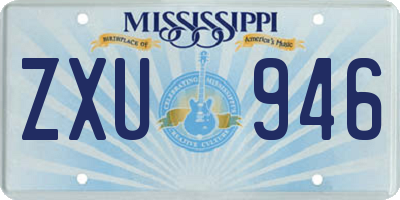 MS license plate ZXU946