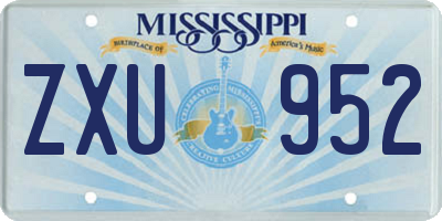 MS license plate ZXU952