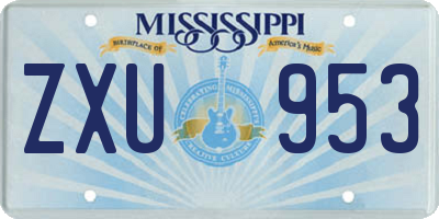 MS license plate ZXU953