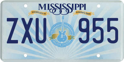 MS license plate ZXU955
