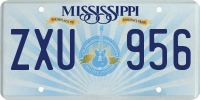 MS license plate ZXU956