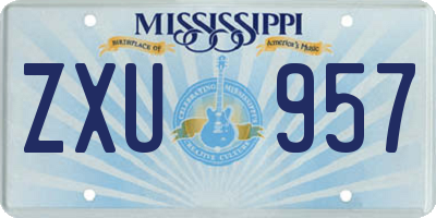 MS license plate ZXU957