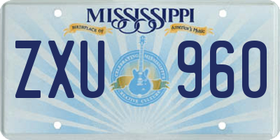 MS license plate ZXU960