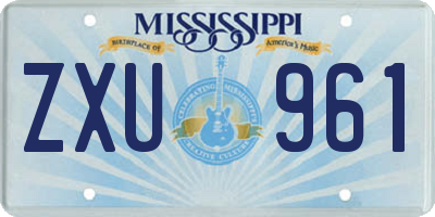 MS license plate ZXU961