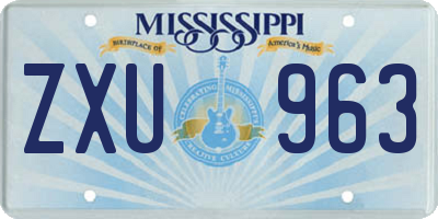 MS license plate ZXU963