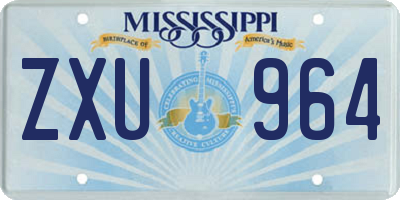 MS license plate ZXU964