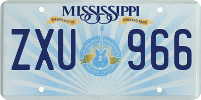 MS license plate ZXU966