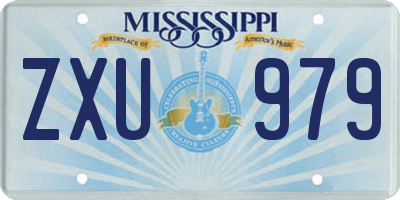 MS license plate ZXU979