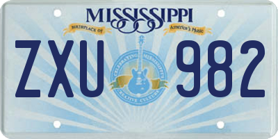 MS license plate ZXU982
