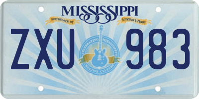 MS license plate ZXU983