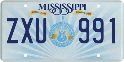 MS license plate ZXU991