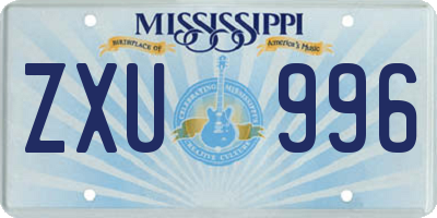 MS license plate ZXU996