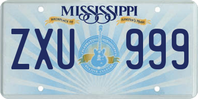 MS license plate ZXU999