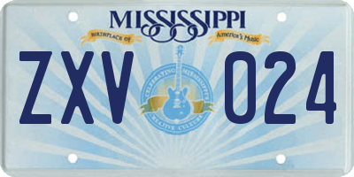 MS license plate ZXV024