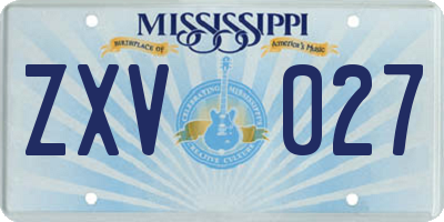 MS license plate ZXV027