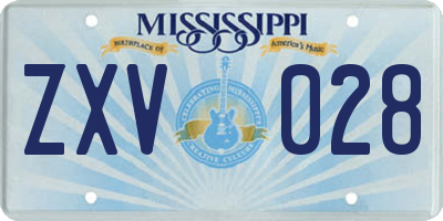 MS license plate ZXV028