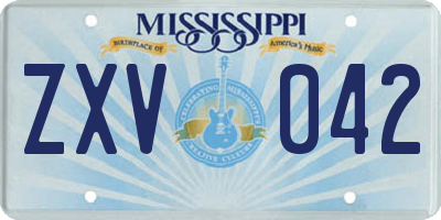 MS license plate ZXV042