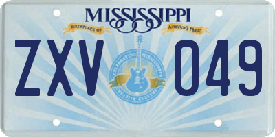 MS license plate ZXV049