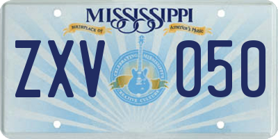 MS license plate ZXV050