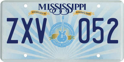MS license plate ZXV052
