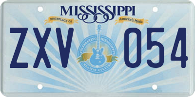 MS license plate ZXV054