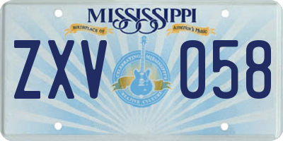 MS license plate ZXV058