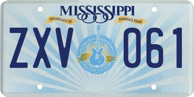 MS license plate ZXV061