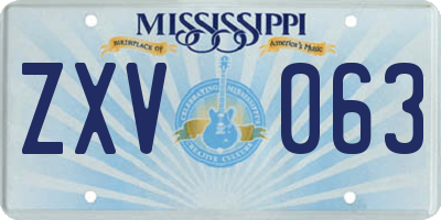 MS license plate ZXV063