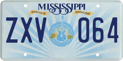 MS license plate ZXV064