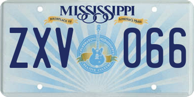 MS license plate ZXV066