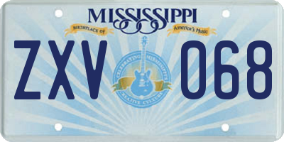 MS license plate ZXV068