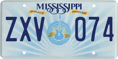 MS license plate ZXV074