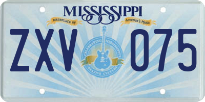 MS license plate ZXV075
