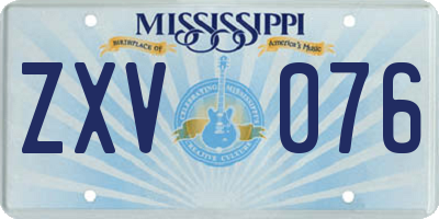 MS license plate ZXV076