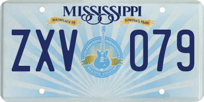 MS license plate ZXV079