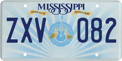 MS license plate ZXV082