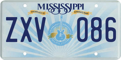 MS license plate ZXV086