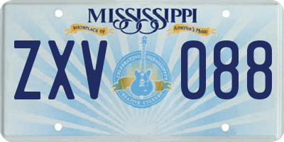 MS license plate ZXV088