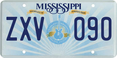 MS license plate ZXV090