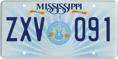 MS license plate ZXV091