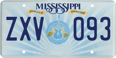 MS license plate ZXV093