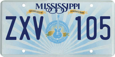 MS license plate ZXV105