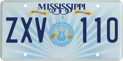 MS license plate ZXV110