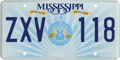 MS license plate ZXV118